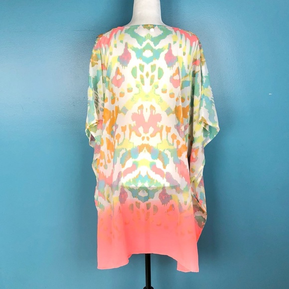 Multicolour sheer swimsuit coverup - Picture 6 of 8